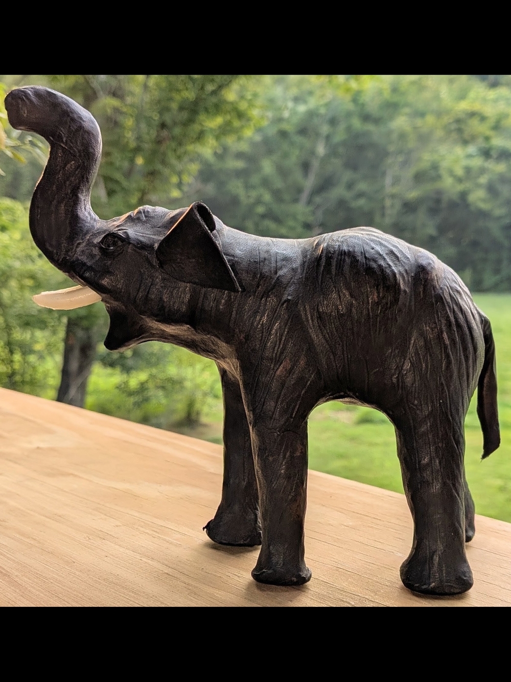 Vintage Leather Elephant Figurine